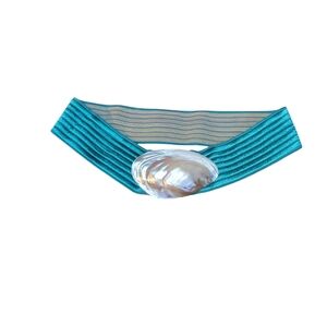 Vintage Charmant Belt Beverly Hills Seashell Mermaid Elastic Waist 28.5"